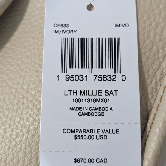 Coach Millie Ivory Pebbled Leather Satchel / Crossbody in Gift Box Nwt ❤️ - Picture 10 of 10